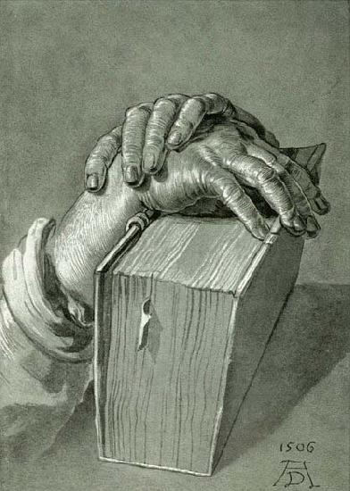 Albrecht Durer Hand Study with Bible - Drawing oil painting image